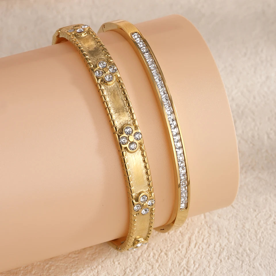 Gold Clover Bangles