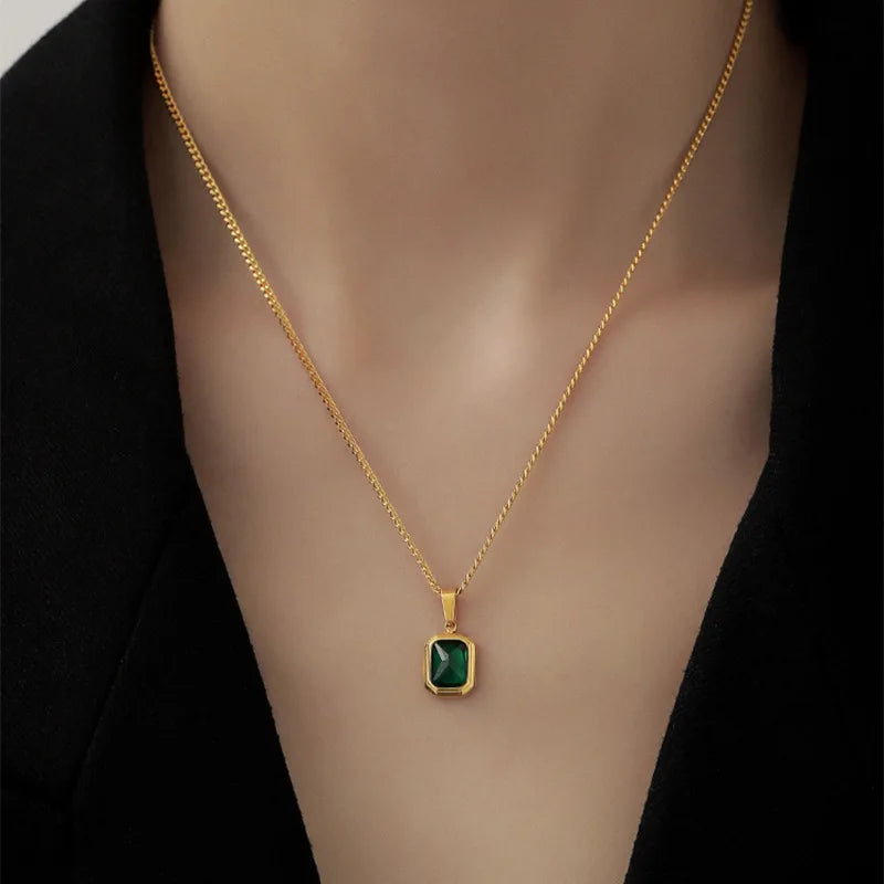 Green Zircon Necklace