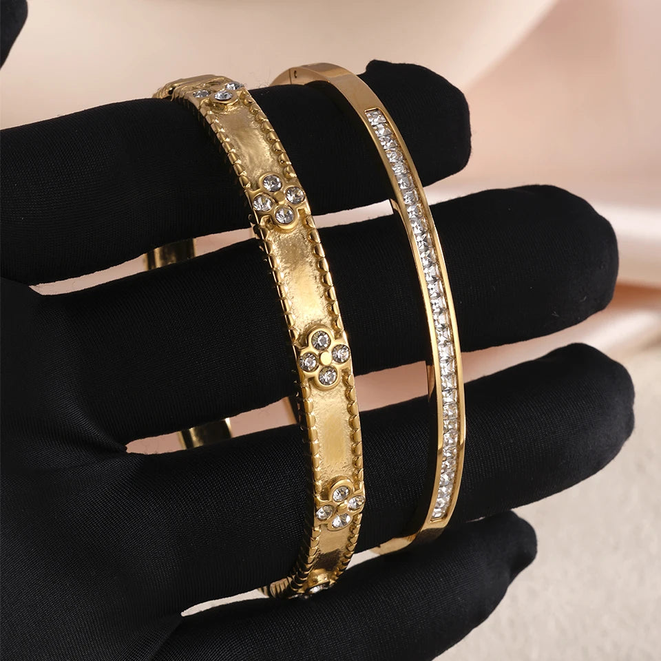 Gold Clover Bangles