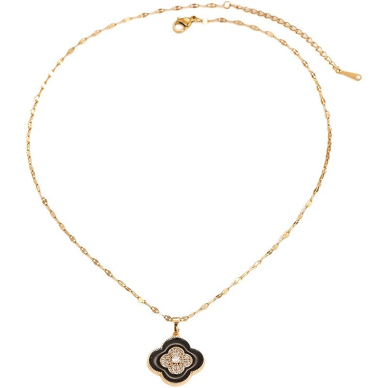 Elegant flower necklace and earrings set studded with zircon
