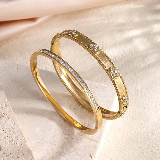 Gold Clover Bangles