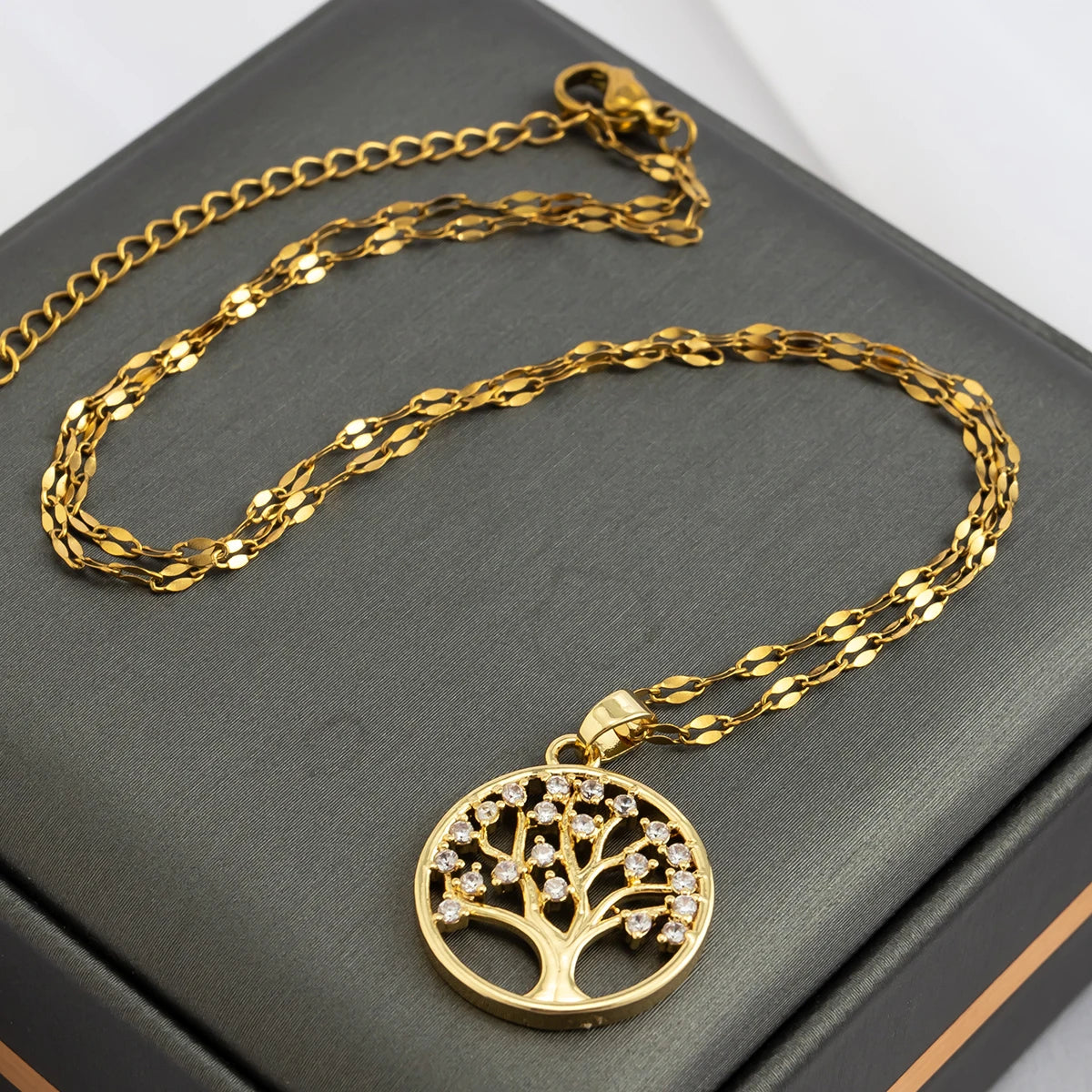 Luxury Rhinestone Tree of Life Necklace for Women
