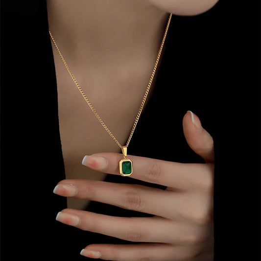 Green Zircon Necklace